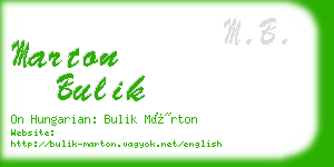 marton bulik business card